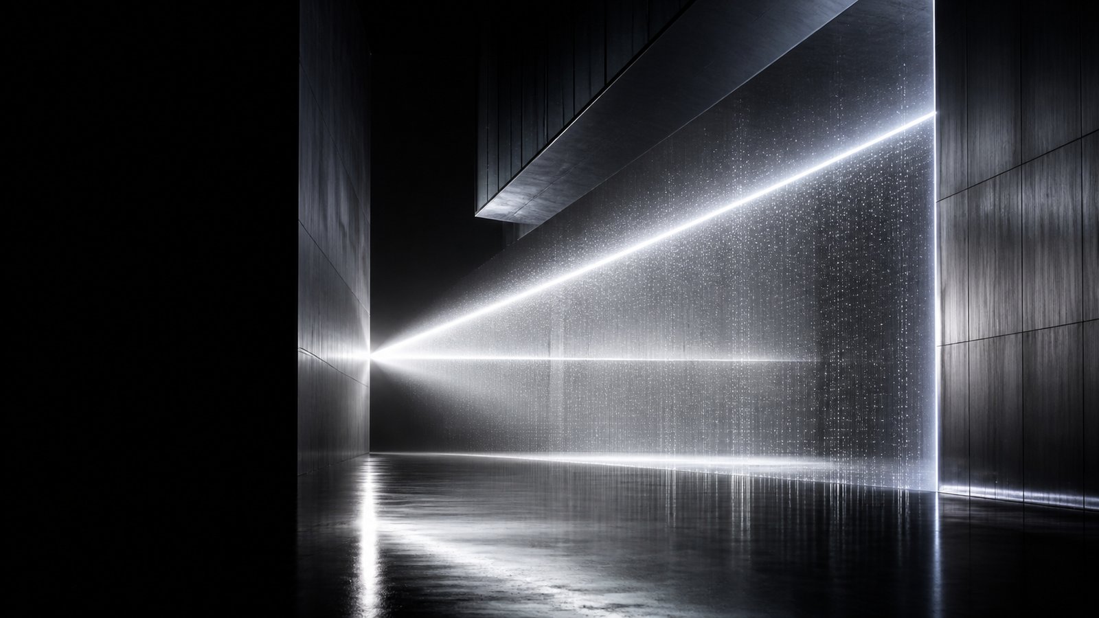 An abstract illuminated spatial environment
