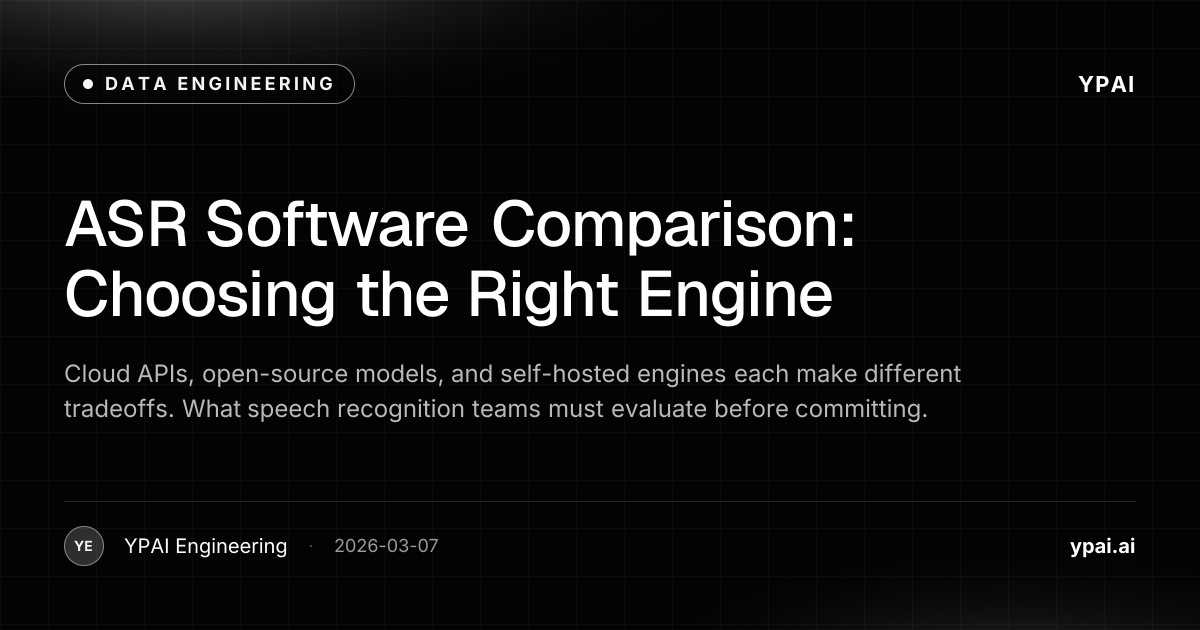 Assr Testing Software ASR Software Comparison: Choosing the Right Engine | YPAI