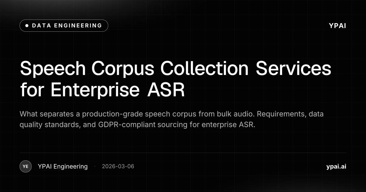 Speech Corpus Collection Services for Enterprise ASR | YPAI
